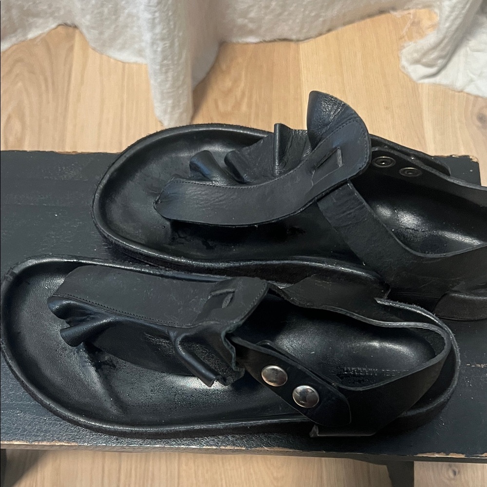 Isabel Marant Black Leather Platform Sandals - Picture 3 of 7